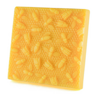 Beeswax Block 1 lb Bees On Honeycomb